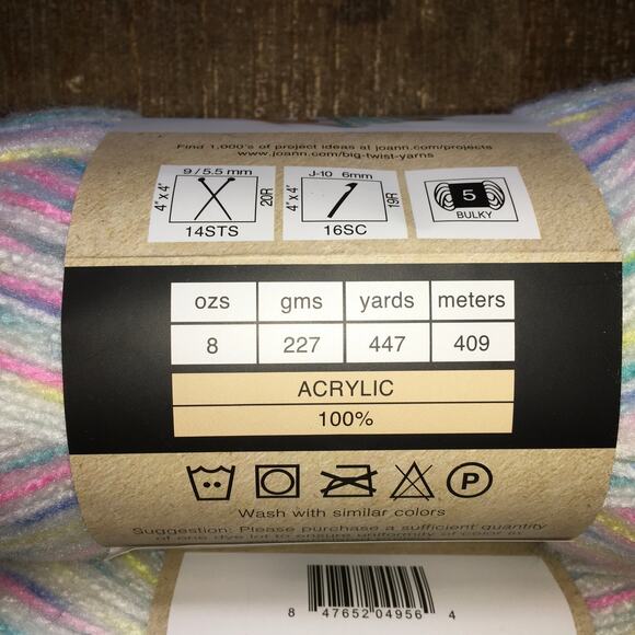 Big Twist Yarn Rainbow Classic Pastels *Lot of 3 Skeins* Baby Variegated Soft - Picture 4 of 4